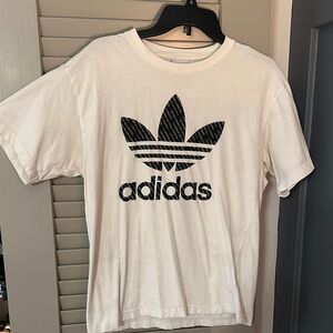 Adidas White T-Shirt with Black Logo